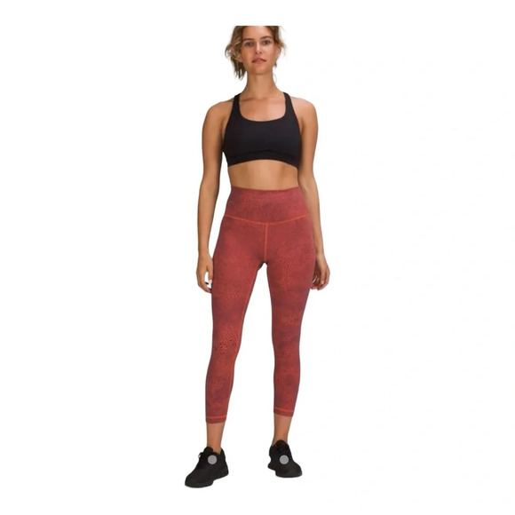 Lululemon Wunder Train High Rise Crop 23” Leggings NWT Orange Larkspur - Picture 10 of 10